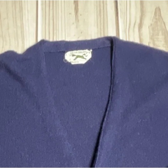 Vintage Fox Sweater JC Penney Men’s V Neck Cardigan Sweater Blue See Measurement - Picture 2 of 5